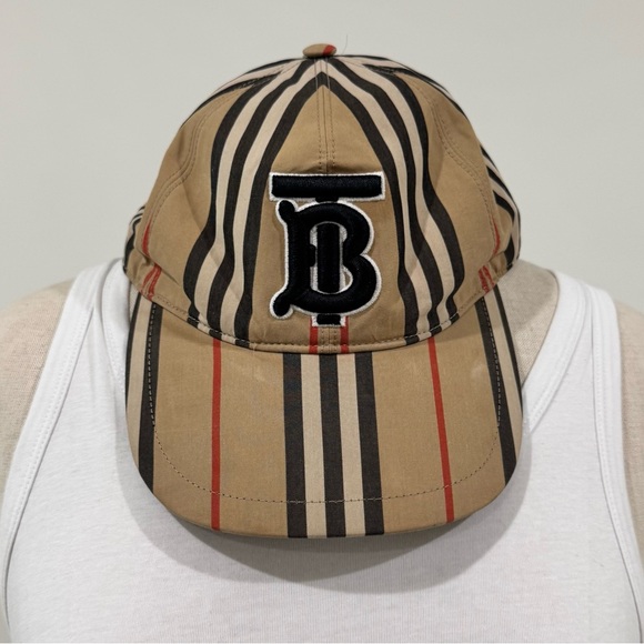 Burberry Striped TB Baseball Cap - Picture 1 of 9